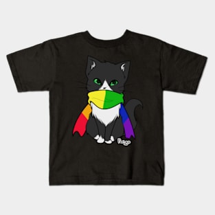 Pride Cat with Scarf Kids T-Shirt